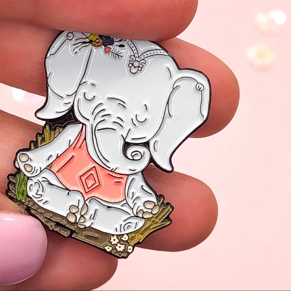Meditating Elephant Enamel Pin